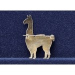 Silver llama brooch decorated with enamel—925 silver—Peru, second half of the 20th century