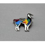 Spilla d'argento a forma di lama decorata con smalto - argento 925 - Perù, seconda metà del XX secolo