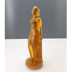 Art Deco - GERDE Amber-Colored Glass Figurine of a Woman - 1930s