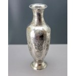 Antique silver-plated vase—“Phoenix and Dragon”—hand-engraved and repoussé—from the turn of the 19th and 20th centuries.