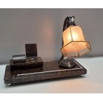 Marble inkwell with a lamp—desk organizer—first half of the 20th century