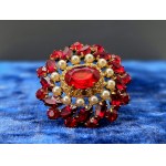 Art Deco-style Czech crystal brooch - Jablonex - 1960s