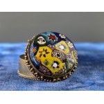 A pillbox with a decorative lid made of Venetian Millefiori glass—second half of the 20th century
