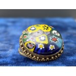 A pillbox with a decorative lid made of Venetian Millefiori glass—second half of the 20th century