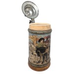 A richly decorated ceramic mug from the Bavarian company Hauber &amp; Reuther