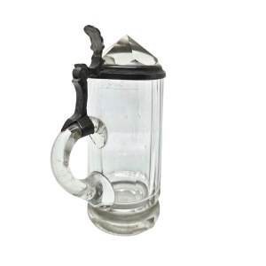 Glass stein with a pewter lid