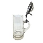 Glass stein with a pewter lid