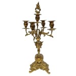 Fireplace set: A clock and two candlesticks in the Louis XV / Rococo style