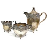 Silver-plated Art Nouveau set, ca. 1890.