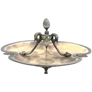 Three-section silver-plated platter, Napoleon III, Phenix, France
