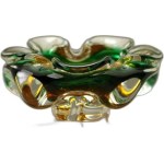 Ornate glass bowl / planter, Chribska Glassworks, designed by Josef Hospodka