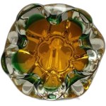 Ornate glass bowl / planter, Chribska Glassworks, designed by Josef Hospodka