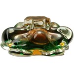 Ornate glass bowl / planter, Chribska Glassworks, designed by Josef Hospodka
