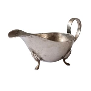Silver-plated (?) sauce boat
