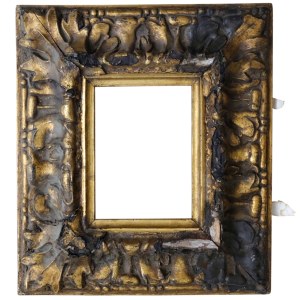 A gilded frame with a flowing oak-leaf ornament