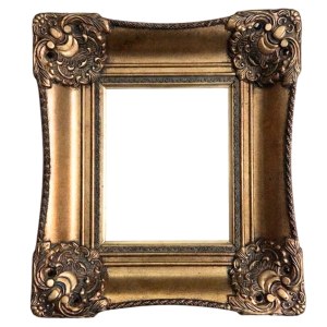 A stylish gold-plated frame in the neo-Baroque style