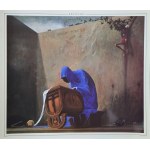 Vintage souvenir postcard featuring a painting by Zdzisław Beksiński, Galerie Valmay, Paris, 1985