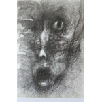 Sticker featuring a drawing by Zdzisław Beksiński