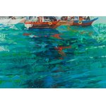 Jan Szancenbach (1928, Kraków – 1998, Kraków), "Fishing Harbor," 1985