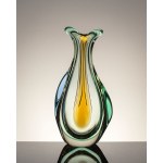 A glass vase from the Rapsodia series, designed by F. Zemka, Mstisov Glassworks, Czechoslovakia.