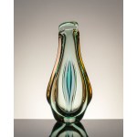 A glass vase from the Rapsodia series, designed by F. Zemka, Mstisov Glassworks, Czechoslovakia.