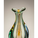 A glass vase from the Rapsodia series, designed by F. Zemka, Mstisov Glassworks, Czechoslovakia.