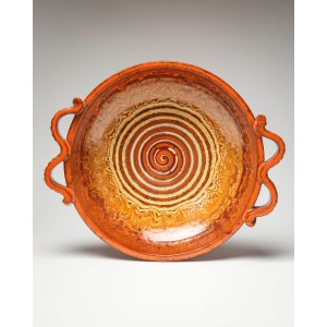 Ceramic bowl with beautiful glazing. West Germany, 1970s.