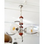 Ceiling lamp with three shades - Murano Mazzega. Italy, 1980s.