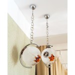 Ceiling lamps with Murano Mazzega shades. Italy.