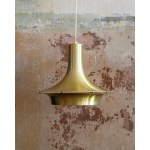 A Danish ceiling lamp made of metal, designed in the Mid-Century style.