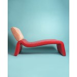 Leather chaise longue/ottoman, manufactured by the German company COR.