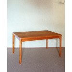 Dining table, designed by Hennig Kjaernulf, manufactured by a woodworking shop in Vejle, Denmark.