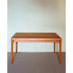 Dining table, designed by Hennig Kjaernulf, manufactured by a woodworking shop in Vejle, Denmark.