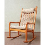 This Danish rocking chair from the 1960s was designed by Hans Olsen for Juul Kristensen