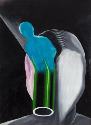 Sławomir Lewczuk (1938 Czerkasy Wołyńskie - 2020 Kraków), Portret z zieloną rurką, lata 80. XX w.