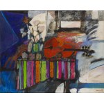 Jan Szancenbach (1928, Kraków – 1998, Kraków), "Łowicz Still Life IV (Red Violin)," 1970