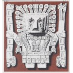 Stanisław Szukalski (1893, Warta near Sieradz – 1987, Los Angeles), Reliefs from the Gate of the Sun at the Temple of Tiahuanaco (God with Staffs), 1990