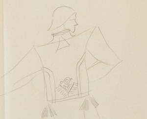 Stanisław Szukalski (1893 Warta k. Sieradza - 1987 Los Angeles), Szkic kostiumu, około 1960