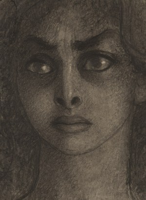 Stefan Żechowski (1912 Książ Wielki koło Miechowa - 1984 Książ Wielki koło Miechowa), Główka dziewczyny (en face), 1943