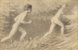 Stefan Żechowski (1912 Książ Wielki koło Miechowa - 1984 Książ Wielki koło Miechowa), Na łące, 1939