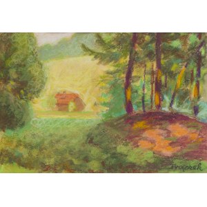 Franciszek Frączek (1908–2006), Outdoor Scene from Podkarpacie (Godowa), 1970s–1980s