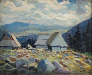 Michał Stańko (1901 Sosnowiec - 1969 Zakopane), Góralskie szałasy, 1936