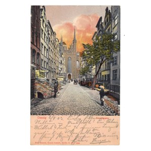 Gdańsk / Danzig - A Street with a View of St. Mary's Basilica, 1903 (541)