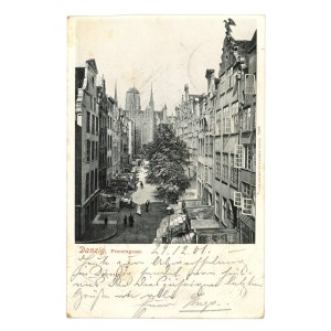 Gdańsk / Danzig - A street with a view of St. Mary's Basilica, 1901 (542)