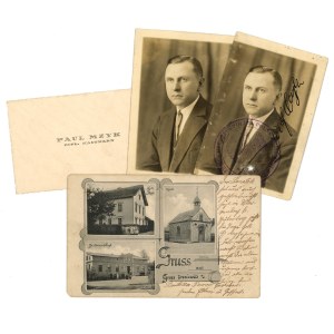 Droniowice - One set per person. Business card, 2 photos, and a postcard (1435)