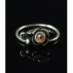 Ring with a small rose and coral, ORNO (137)
