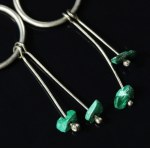 Silver earrings with malachite, ref. BCR (139)