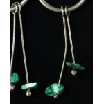 Silver earrings with malachite, ref. BCR (139)