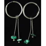 Silver earrings with malachite, ref. BCR (139)