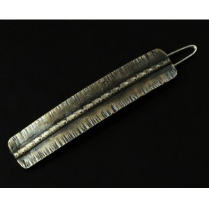 Barrette à cheveux, laiton argenté « MET » (146)